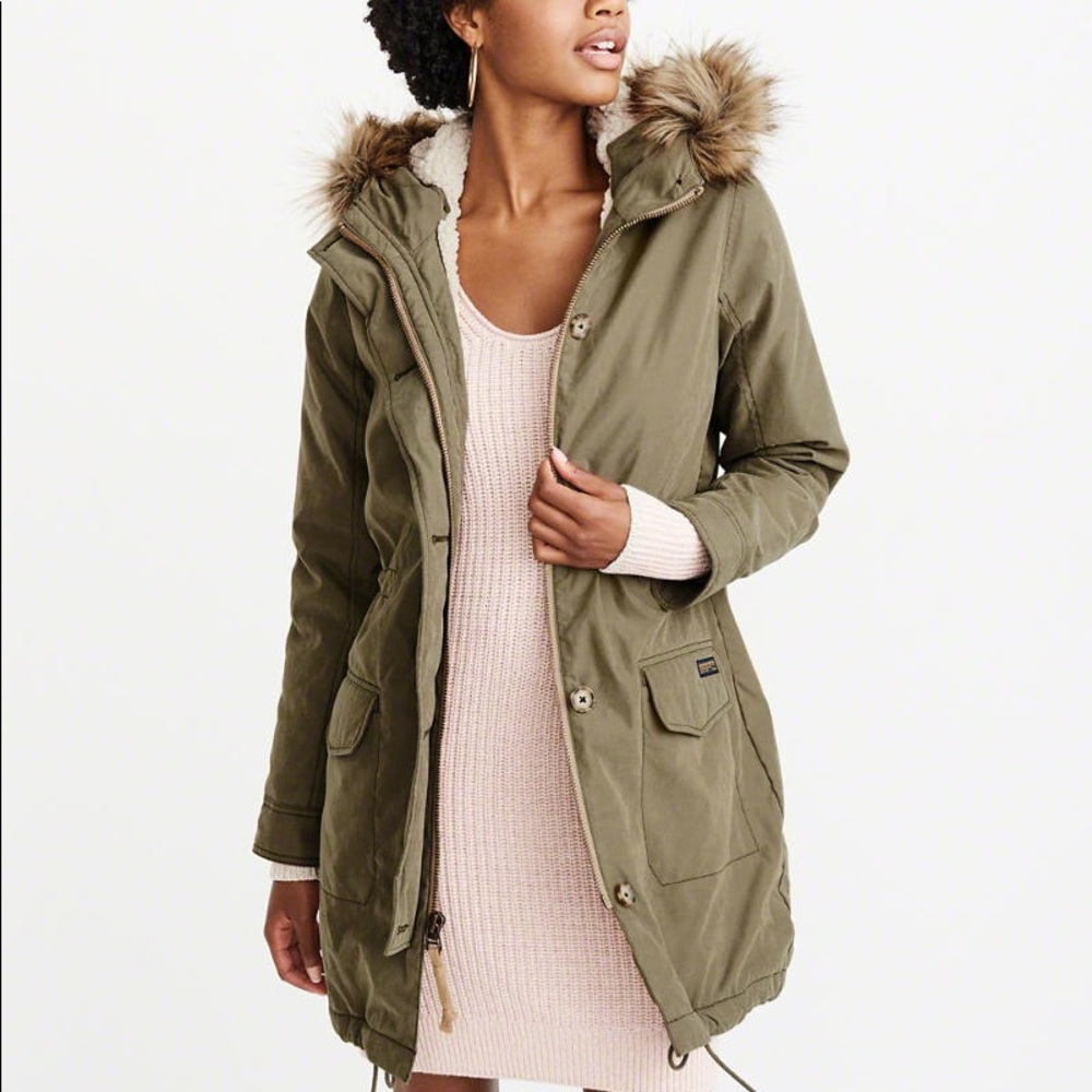 Abercrombie & Fitch Sherpa Military Parka XS
